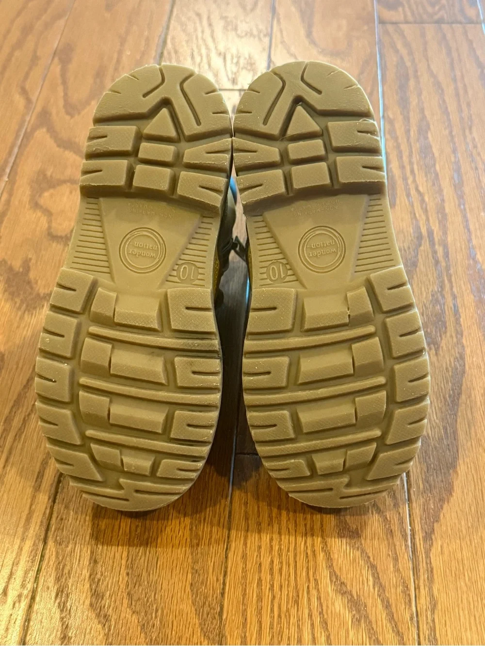 wonder nation Tan Kids Hiking-Style Ankle Boots with Hook & Loop Strap